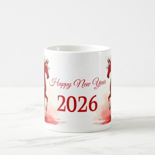 Chinesisches neues Jahr 2026 Kaffeetasse (Mittel)