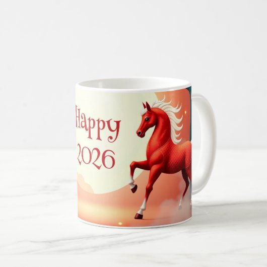 Chinesisches neues Jahr 2026 Kaffeetasse (VorderseiteRechts)