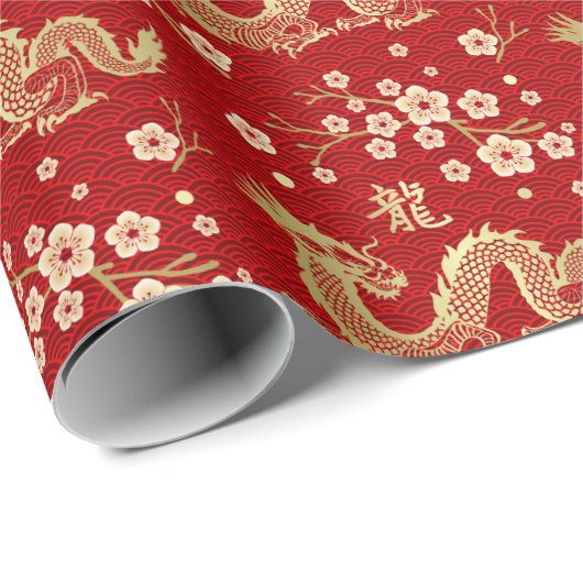 Chinesisches neues Jahr des Drachen 2024 Geschenkpapier (Rolleneckpunkt)