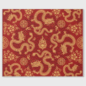 Chinesisches neues Jahr des Drachen 2024 Geschenkpapier (Flach)