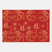 Chinesisches neues Jahr des Drachen 2024 Geschenkpapier Set (Vorderseite 3)