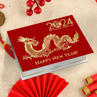 Chinesisches neues Jahr des Drachen 2024 Karte