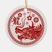 Chinesisches neues Jahr des Drachen 2024 Keramik Ornament (Vorne)