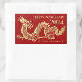 Chinesisches neues Jahr des Drachen 2024 Rechteckiger Aufkleber (Tasche)