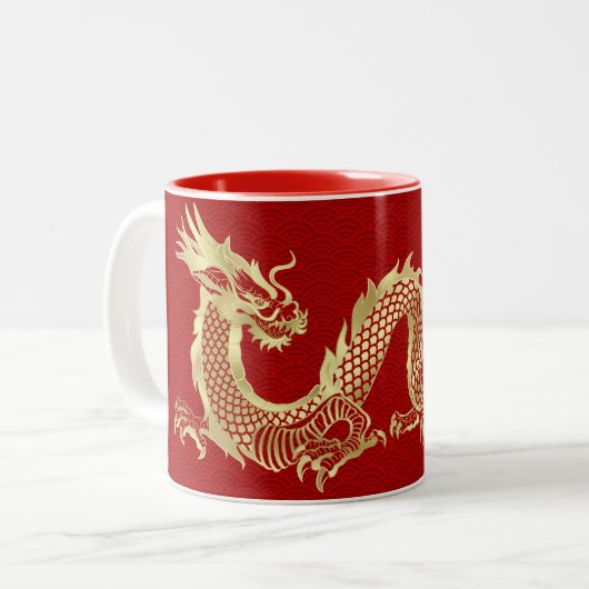 Chinesisches neues Jahr des Drachen 2024 Zweifarbige Tasse (Vorderseite Links)