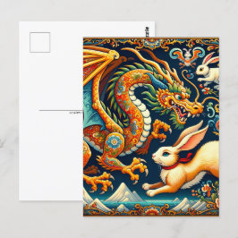 Chinesisches neues Jahr des Drachen am Montag, Pos Postkarte