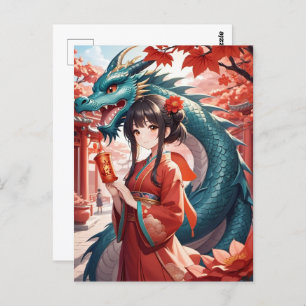 Chinesisches neues Jahr des Drachen am Montag, Pos Postkarte