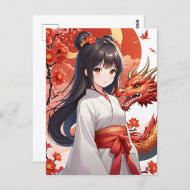 Chinesisches neues Jahr des Drachen am Montag, Pos Postkarte