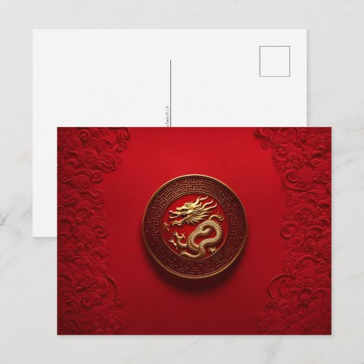 Chinesisches neues Jahr des Drachen am Montag, Pos Postkarte (Vorne/Hinten)