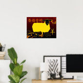 Chinesisches neues Jahr des Schafes Poster (Heimbüro)