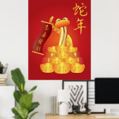 Chinesisches Neues Jahr des Schlangenplakats Poster (Heimbüro)