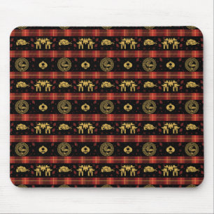Chinesisches Neues Jahr des Tigerroten Karos Muste Mousepad