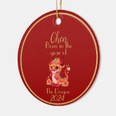 Chinesisches neues Jahr, geboren im Jahr des Drach Keramik Ornament (Links)