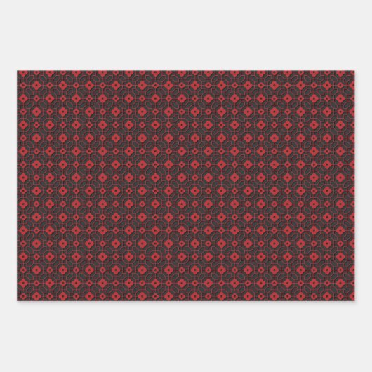 Chinesisches Neues Jahr Schwarz-Rot-Muster Geschenkpapier Set (Vorderseite 3)