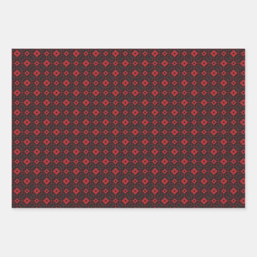 Chinesisches Neues Jahr Schwarz-Rot-Muster Geschenkpapier Set (Vorderseite 2)