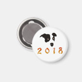 Chinesisches Neujahr 2018 Magnet (Vorderseite/Rückseite)