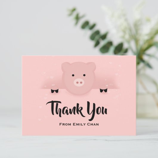 Chinesisches Neujahr 2019 Erdschwung in einer Kraw Dankeskarte (Stehend Vorderseite)