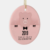 Chinesisches Neujahr 2019 Jahr des Schweins Keramik Ornament (Rechts)