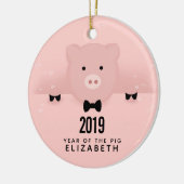 Chinesisches Neujahr 2019 Jahr des Schweins Keramik Ornament (Links)