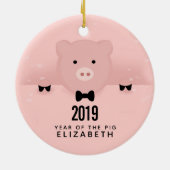 Chinesisches Neujahr 2019 Jahr des Schweins Keramik Ornament (Hinten)
