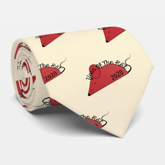 Chinesisches Neujahr 2020 Jahr der Ratte Krawatte (Gerollt)
