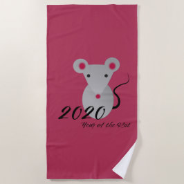 Chinesisches Neujahr 2020 Jahr der Ratte Strandtuch