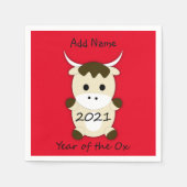 Chinesisches Neujahr 2021 Jahr des Ochsen Serviette (Vorderseite)