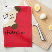 Chinesisches Neujahr 2021 Jahr des Ox Geschirrtuch (Viertel Falte)