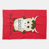 Chinesisches Neujahr 2021 Jahr des Ox Geschirrtuch (Horizontal)