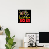 Chinesisches Neujahr 2021 - Jahr des OX Poster (Heimbüro)