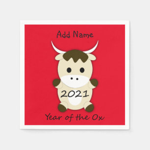 Chinesisches Neujahr 2021 Jahr des Ox Serviette