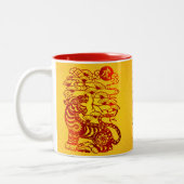 Chinesisches Neujahr 2022 Tiger Red Foil Gelber Kr Zweifarbige Tasse (Links)
