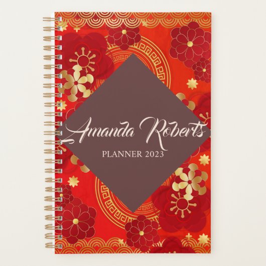 Chinesisches Neujahr 2023 Blume der Kaninchenplump Planer (Vorderseite)