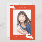 Chinesisches Neujahr 2023 Kaninchen-Foto Feiertagskarte (Vorderseite)