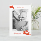 Chinesisches Neujahr 2023 Kaninchen-Foto Feiertagskarte (Stehend Vorderseite)