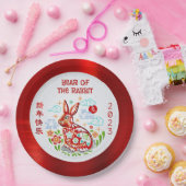 Chinesisches Neujahr 2023 Papercut Rabbit Red Foil Pappteller (Party)