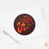 Chinesisches Neujahr 2024 Dragon Large 3" Runder Aufkleber (Umschlag)