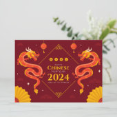 Chinesisches Neujahr 2024 Feiertagskarte (Stehend Vorderseite)