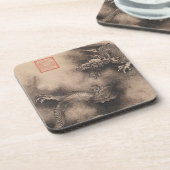 Chinesisches Neujahr 2024 Gemäldedrache squC Untersetzer (Linke Seite)