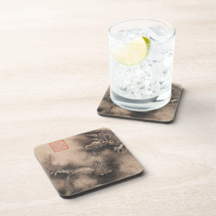 Chinesisches Neujahr 2024 Gemäldedrache squC Untersetzer