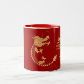 Chinesisches Neujahr 2024 Goldener Drache Lebendes Zweifarbige Tasse (Mittel)