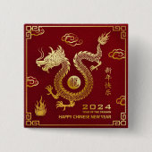 Chinesisches Neujahr 2024 Jahr des Drachen-Hintern Button (Vorderseite)
