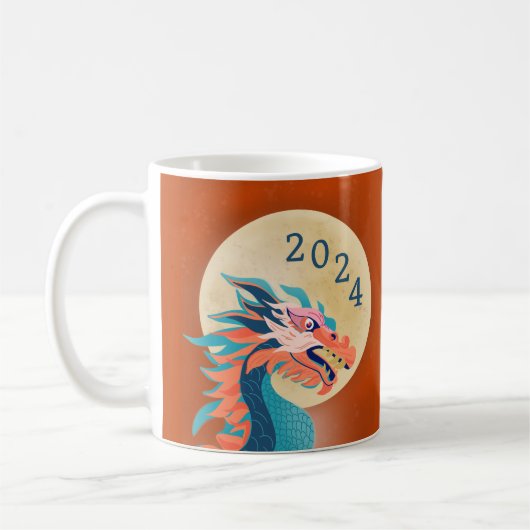 Chinesisches Neujahr 2024 Jahr des Drachen Kaffeetasse (Links)