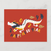Chinesisches Neujahr 2024 Jahr des Drachen Postkarte (Vorderseite)