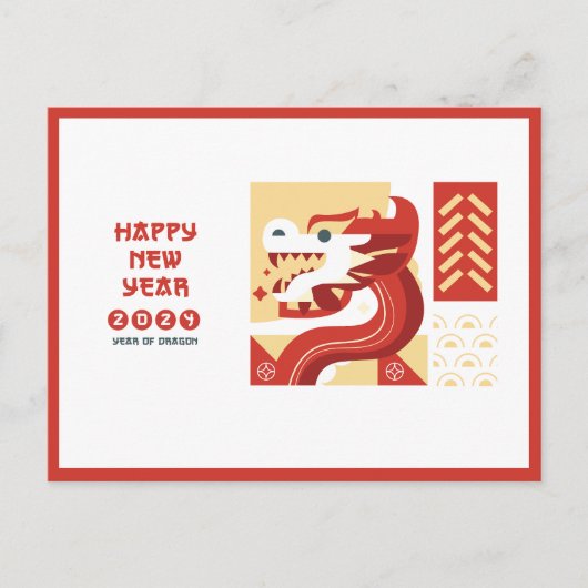 Chinesisches Neujahr 2024 Jahr des Drachen Postkarte (Vorderseite)