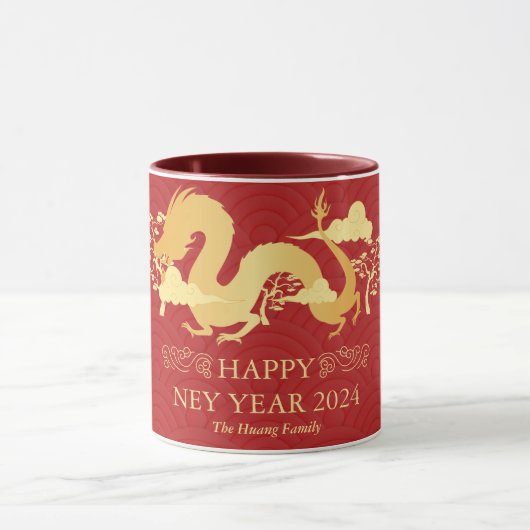 Chinesisches Neujahr 2024, Jahr des Drachen Tasse (Zentrum)
