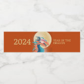 Chinesisches Neujahr 2024 Jahr des Drachen Wasserflaschenetikett (Einzelnes Label)