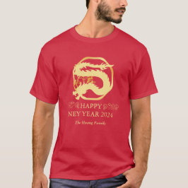 Chinesisches Neujahr 2024, Jahr des Drachenrotes T-Shirt