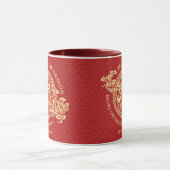 Chinesisches Neujahr 2024, Jahr des Drachenrotes Tasse (Zentrum)
