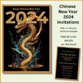 Chinesisches Neujahr 2024 Name hinzufügen, Drache Einladung